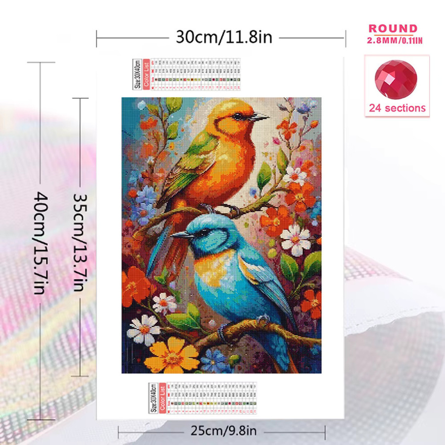 Momoart 5D DIY Diamantmalerei Vogel und Tier als Mosaik-Stickerei in Multicolour, B/H: 30 x 30 cm - Bild 2