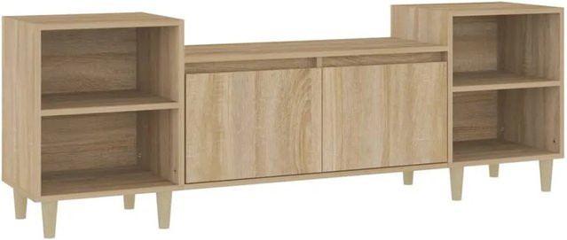 vidaXL TV-Schrank aus Eukalyptusholz in Braun, B/T/H: 160 x 35 x 55 cm - Bild 1