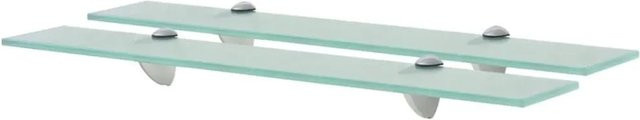 vidaXL Schweberegale aus gehärtetem Sicherheitsglas, 2er-Set, transparent, Breite: 60 cm, Tiefe: 20 cm, Höhe: 0,8 cm - Bild 1