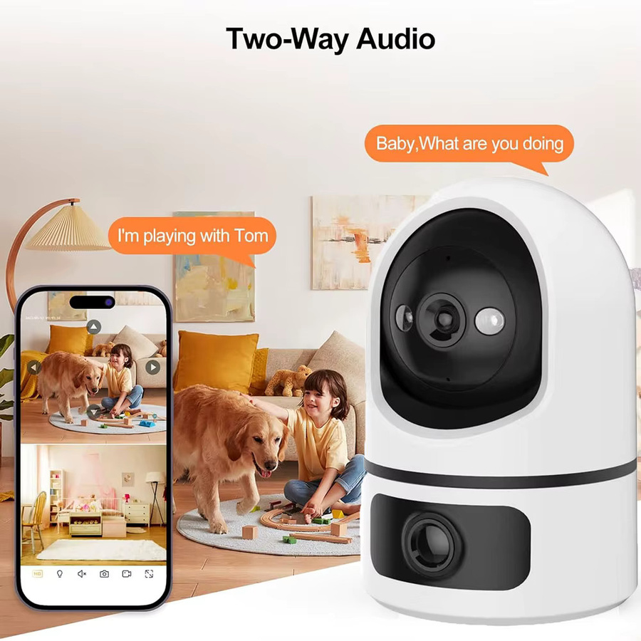 Tuya 4K 8MP WLAN Dual-Objektiv-Sicherheitskamera für Innenräume mit Farbnachtsicht und Zwei-Wege-Audio in Weiß - Bild 5