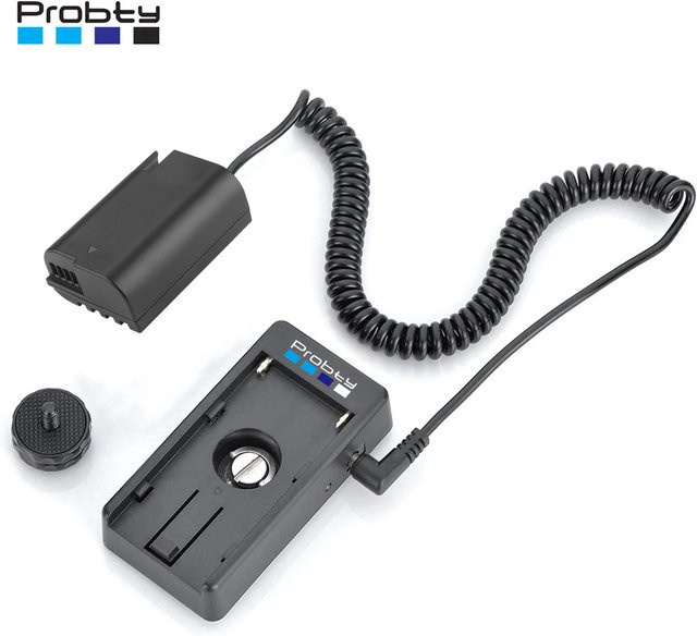 Panasonic Dummy-Batterie DMW-DCC17 mit NP-F Batterie-Adapterplatte in Schwarz für Lumix G9, DC-S5K, DC-S5, GH5S, GH5, GH5 II und GH6 Kameras - Bild 1