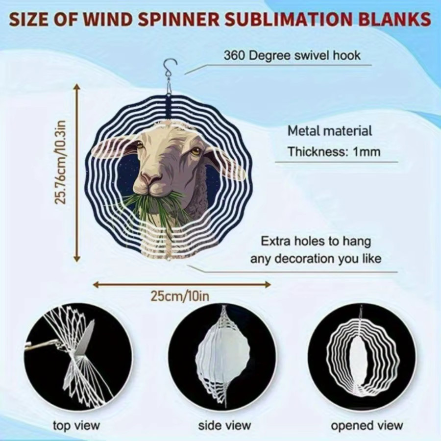 CIFBUY Windspiel aus Metall im Schaf-Grazing-Design, mehrfarbig, für Garten und Terrasse - Bild 3