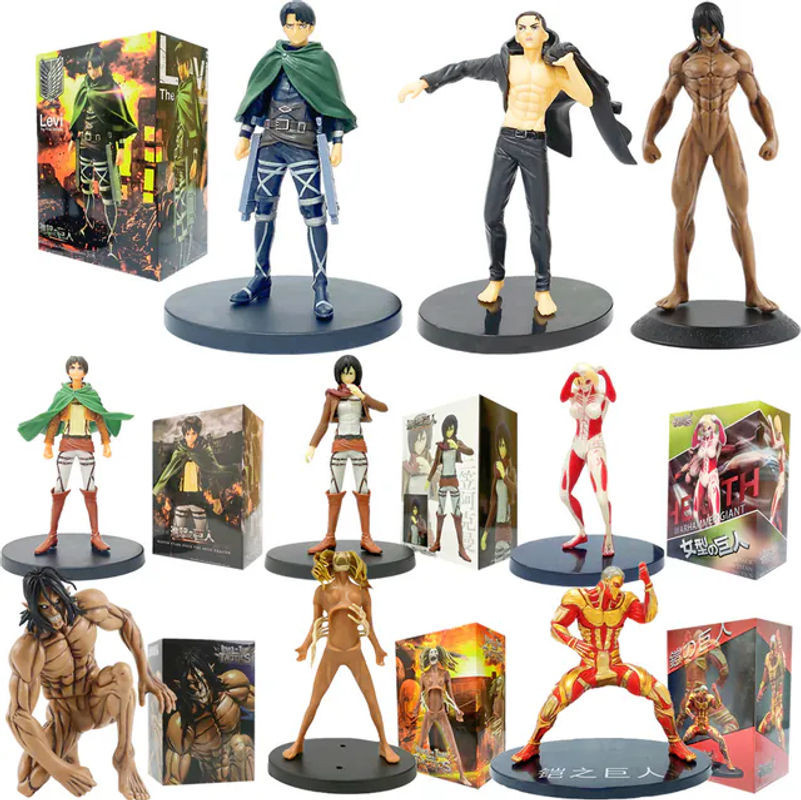 Bandai Attack on Titan Actionfigur Eren Jaeger und Levi Giant Version in Mehrfarbig aus Kunststoff - Bild 1