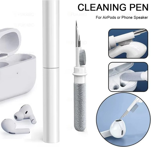 Bluetooth-Kopfhörer Reiniger-Set in Weiß für Airpods Pro, Samsung, Xiaomi und Huawei mit Reinigungsstift und Pinsel - Bild 1