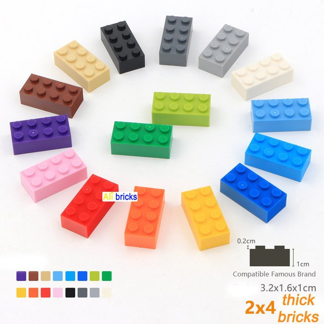 JIAJIALE DIY Bausteine, 300-teiliges Set, Kunststoff, Bunt / Mehrfarbig, Weiß - Bild 1