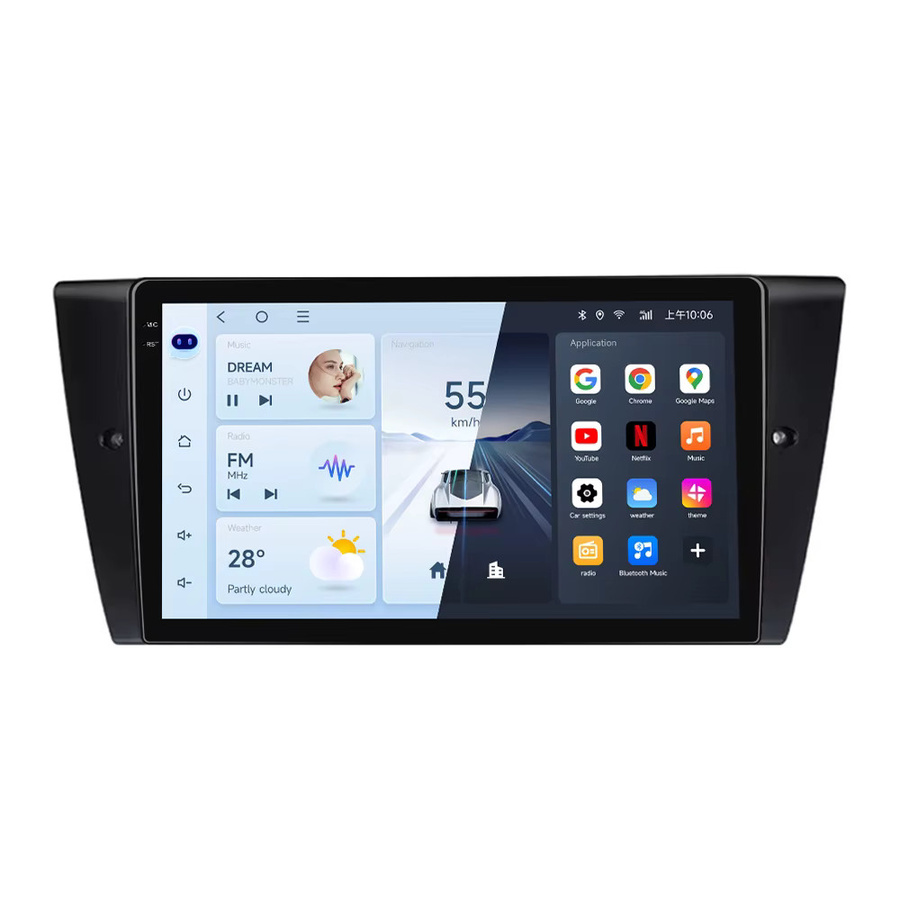 JIUYIN Autoradio für BMW 3er-Serie E90 E91 E92 E93 mit kabellosem CarPlay und Android Auto, intelligentes Infotainment-System in Schwarz - Bild 4