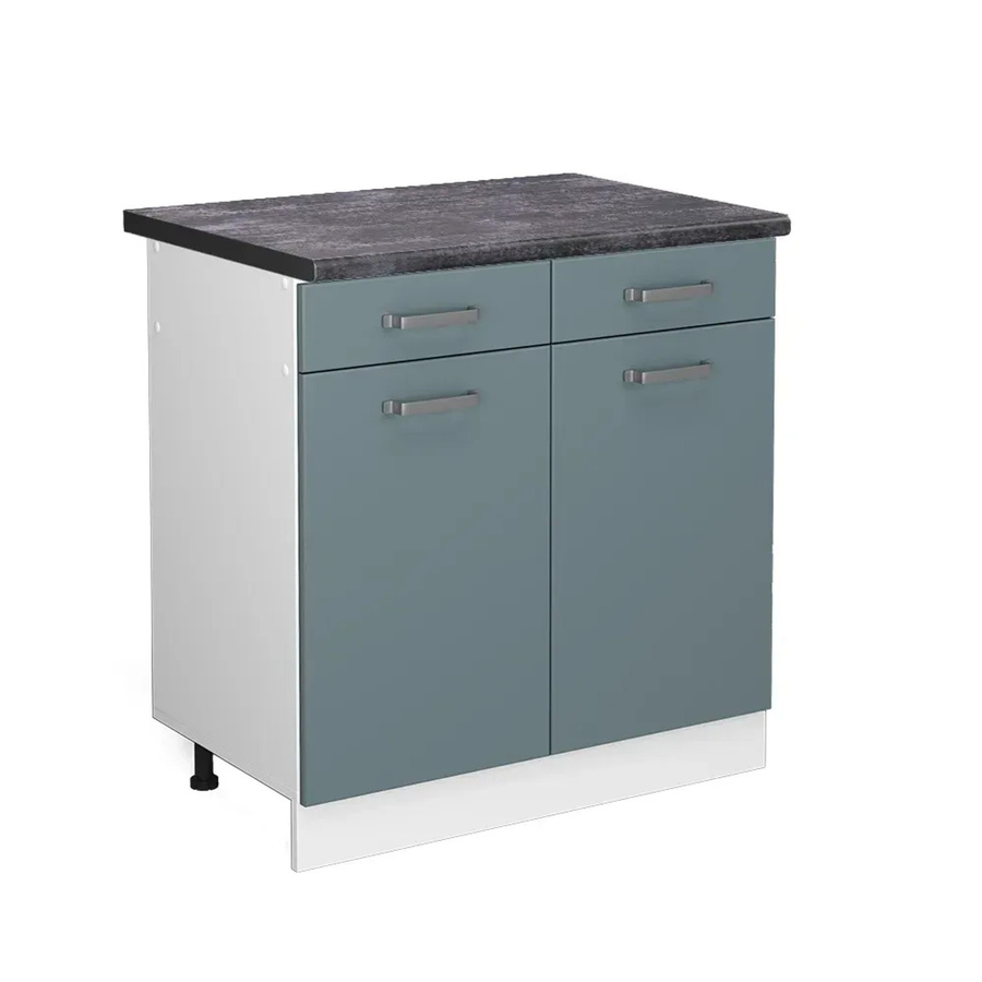 Vicco R-Line Küchenunterschrank mit Schubladen in Blau-Grau/Weiß und Anthrazit, B: 80 cm, H: 81,6 cm, T: 60 cm - Bild 2