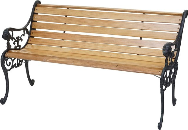 MCW Gartenbank F98 2-Sitzer aus Kiefernholz und Gusseisen in Hellbraun, Breite: 125 cm - Bild 1