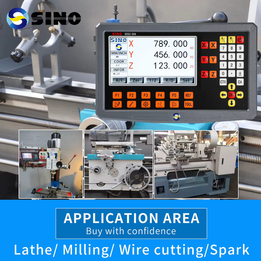 SINO SDS2-3VA Digitalanzeige Set mit KA35 Glas-Linearskalen-Encoder für Drehmaschine, Schleifer und Fräsen in Schwarz - Bild 4