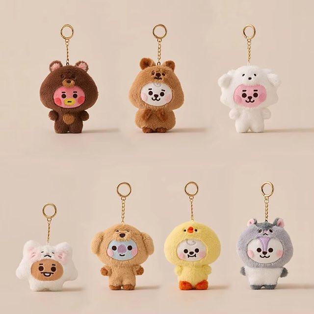 LINE FRIENDS BT21 Baby Tier Serie Plüsch Schlüsselanhänger, Stoffpuppe - Bild 1