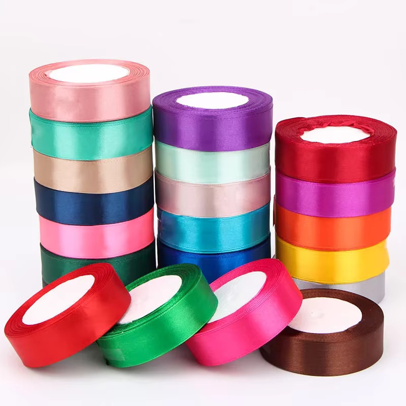 Merylover Seidensatinbänder für Geschenkverpackungen und DIY-Zubehör, 25 Yards pro Rolle, erhältlich in verschiedenen Breiten und Farben wie Rot oder Mehrfarbig - Bild 3