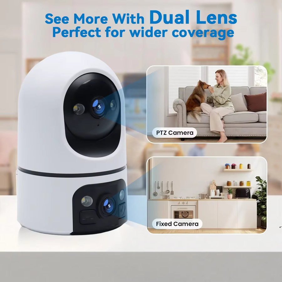DiFang WiFi-Babyphone-Kamera mit 10 MP und 5K Auflösung, Weiß, Smart-App-Steuerung, Zwei-Wege-Audio und One-Touch-Anruf zur Überwachung von Babys, Haustieren und Senioren - Bild 2