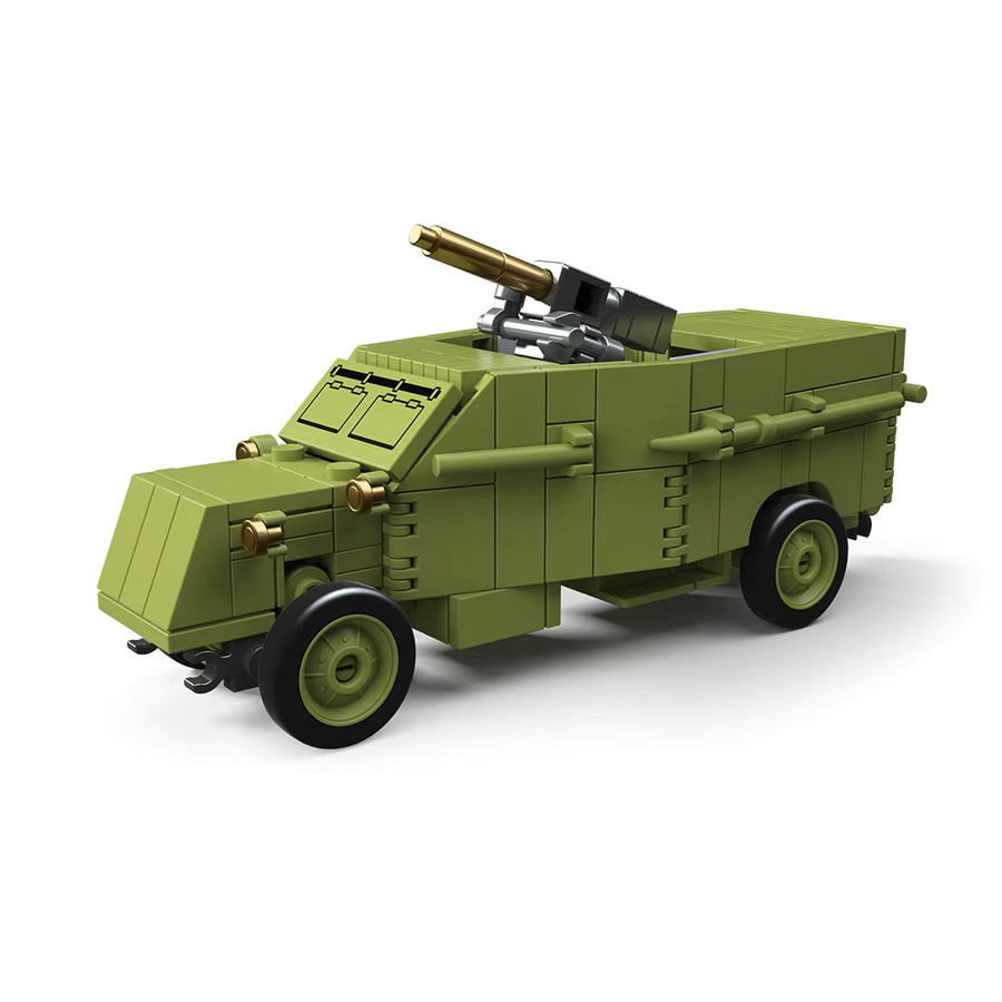 DBPALY WW1 Militär Weltkrieg I Armee Bausteine Set, Gepanzerte AA Lkw, Fahrzeuge - Bild 2