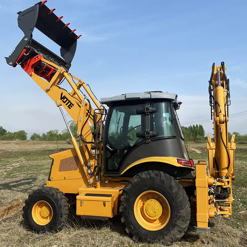 VOTE Multifunktions-Diesel-Minibagger mit EPA-Motor und Frontlader in Gelb - Bild 3