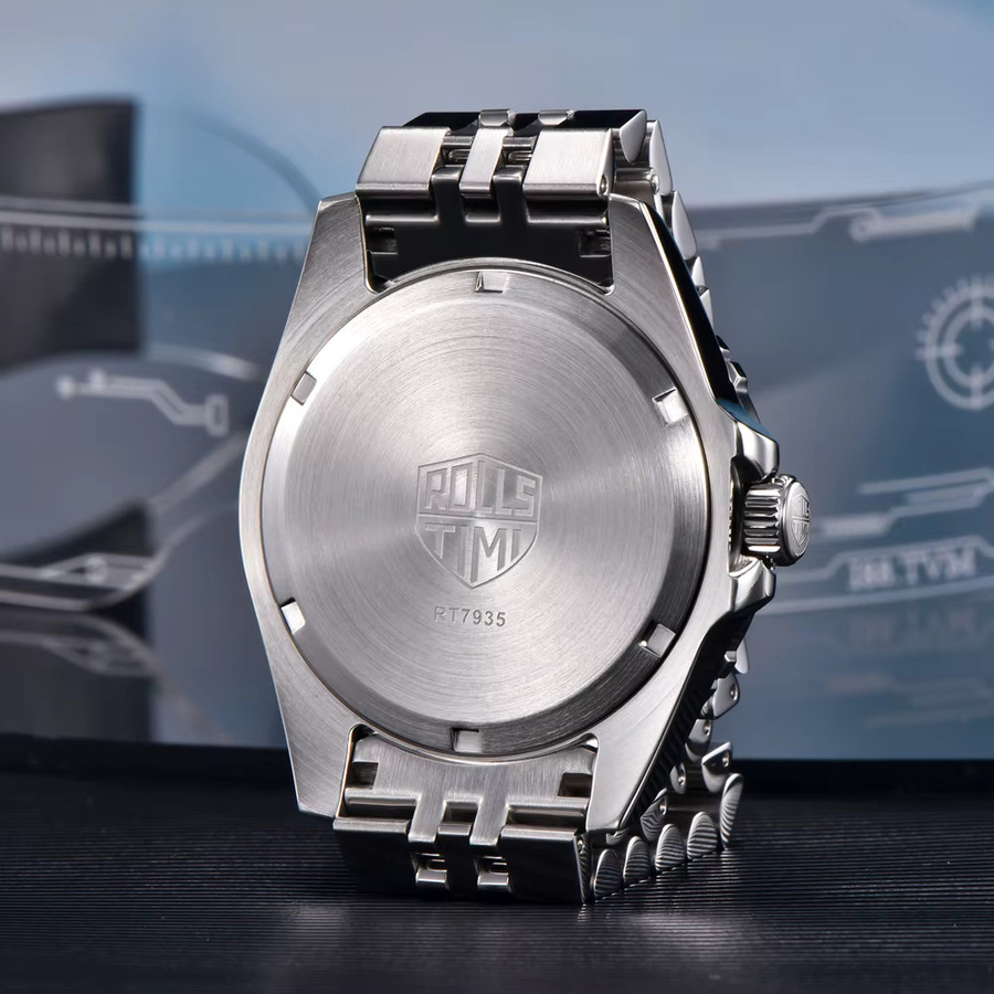 Rollstimi Armbanduhr Automatik, Edelstahl, Saphirglas, Blau, Herren - Bild 5