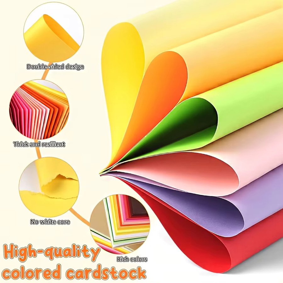 OBESTDA A4 Bastelkarton in 50 Farben, 230 g/m², buntes Papier für Scrapbooking, Origami und DIY-Bastelarbeiten - Bild 3