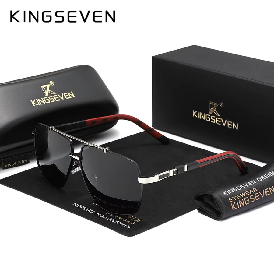 KINGSEVEN Sonnenbrille, square, Metal, black, unisex, polarisiert - Bild 2