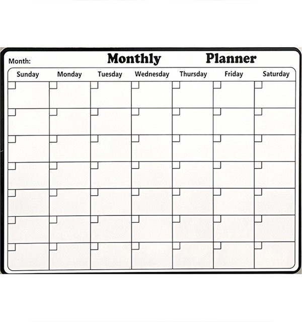 Multifunktionaler magnetischer Kühlschrankplaner als trocken abwischbarer Kalender in Weiß - Bild 1