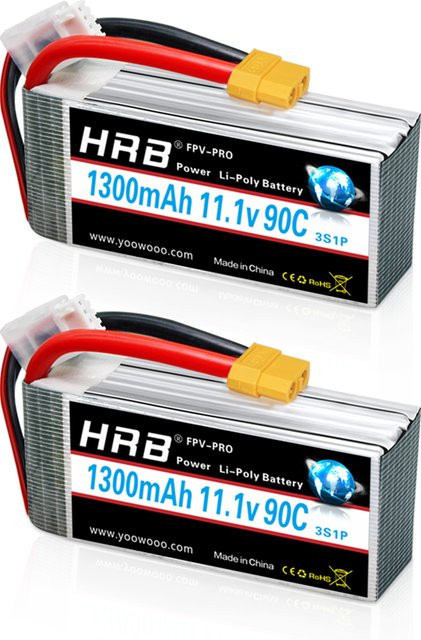 HRB 3S Lipo Batterie, 11,1 v 1300 mah, RC Batterie mit XT60 Stecker, ab 14 Jahren - Bild 1