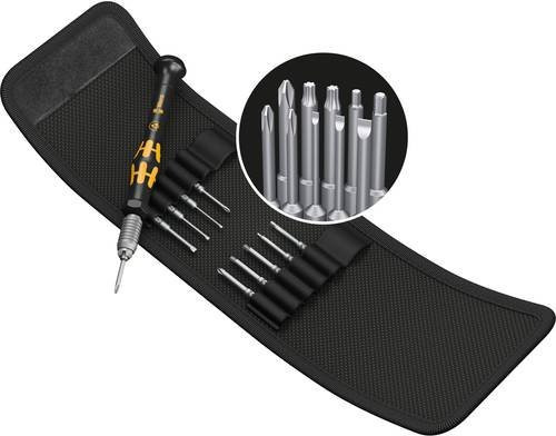 Wera Kraftform Kompakt Micro Set ESD 11-teiliger Bit-Schraubendreher-Satz in Schwarz und Gelb - Bild 1