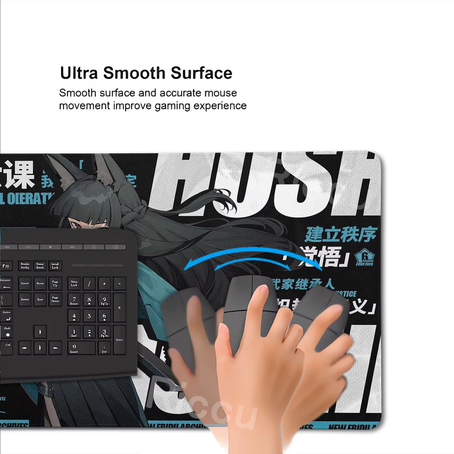 Zenless Zone Zero ZZZ Gaming Mousepad mit Nicole, Ellen, Zhu Yuan und Hoshimi Miyabi in Multicolour, XXL Mousemat für Office und Gaming - Bild 3