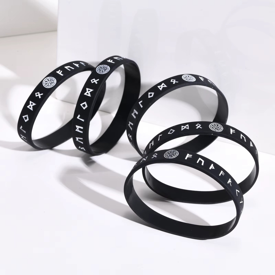 prjewel Armband, 5-teilig, Silikon, Schwarz, Unisex - Bild 2