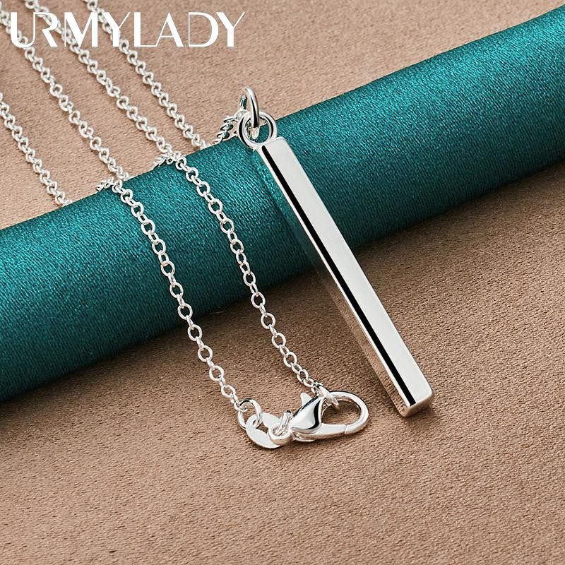 URMYLADY Halskette, 925 Silber, Glatte Säule, 55 cm, Damen - Bild 3