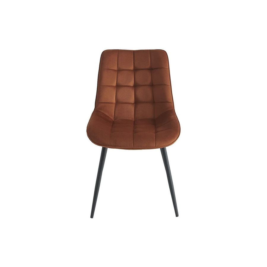 Vente-unique Stuhl Ollua in Terracotta aus Samt und Metall mit einer Breite von 49,5 cm - Bild 2