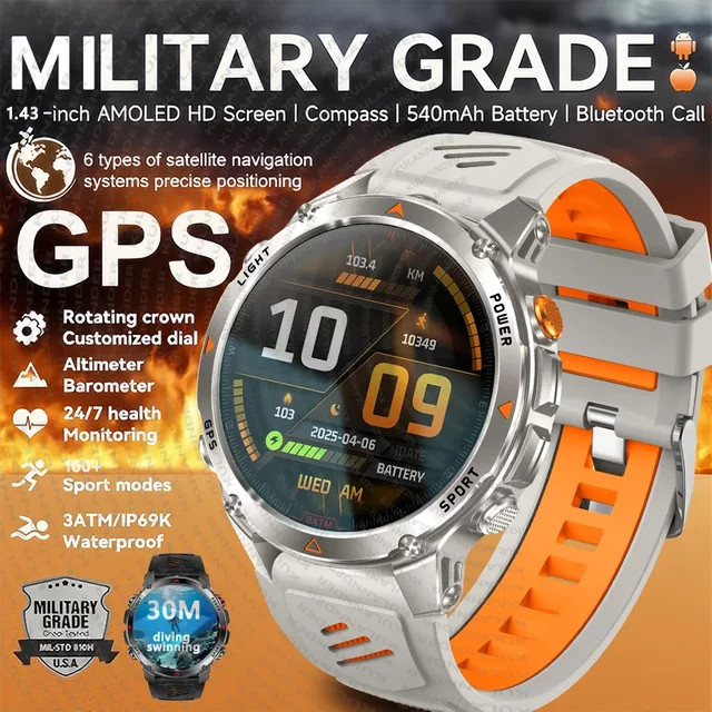 T-Rex 3 Ultra Smartwatch, GPS, Schwarz, Silikon, Herren - Bild 1