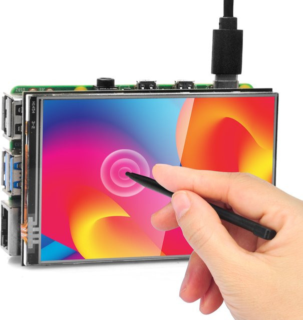 OSOYOO 3,5-Zoll TFT-LCD-Touchscreen-Monitor für Raspberry Pi 5/4B/3B+/3B/2B/Zero/Zero W, 480 x 320 Pixel, SPI-Schnittstelle, Schwarz - Bild 1