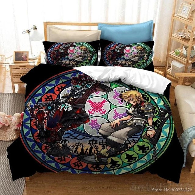 Kingdom Hearts 3D Bettwäsche-Set von JMG Household Supplies mit Cartoon-Druck für Kinder, B/H: 120 x 150 cm, Mehrfarbig - Bild 1
