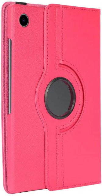 Samsung Galaxy Tab A8 10.5 Hülle in Pink mit 360 Grad drehbarem Lederdesign für SM-X200 und SM-X205 - Bild 1