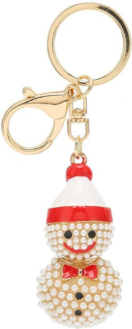 Neoglint Schlüsselanhänger Schneemann, Imitationsperle, beige, Unisex - Bild 1