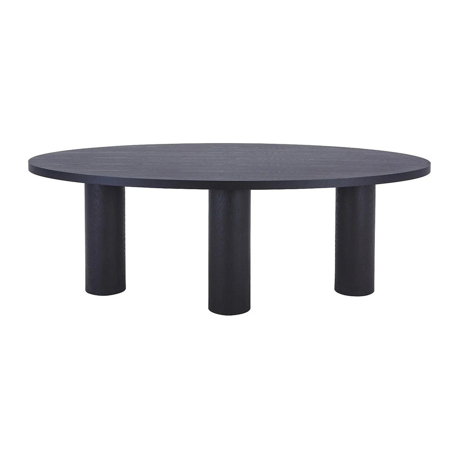 Vente-unique Esstisch Falyn in Schwarz mit Eschenfurnier, Breite: 220 cm, Tiefe: 110 cm, Höhe: 75,5 cm - Bild 2