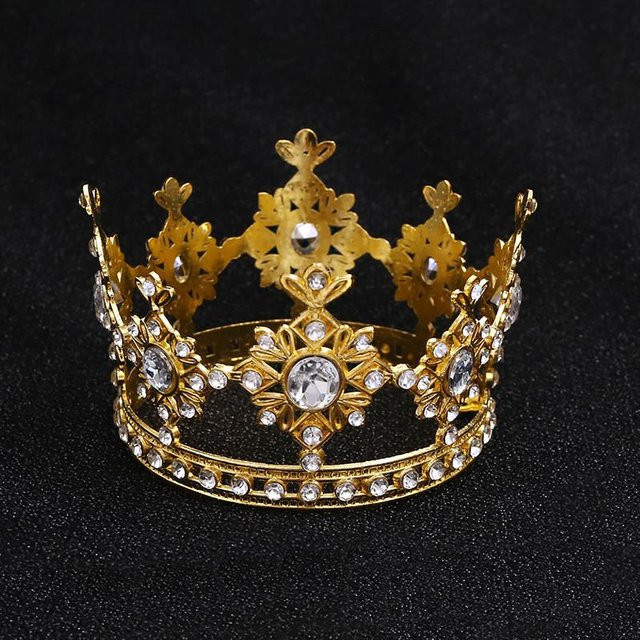 YIRAN Diadem, Messing, Gold, Kristall, Unisex - Bild 1