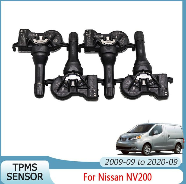 GANGLE TPMS Reifendruckkontrollsensor 433 MHz Schwarz für Nissan Micra K14, NV200, Qashqai II J11, X-Trail T32 und Alpine A110 (40700-4CB0A) - Bild 1