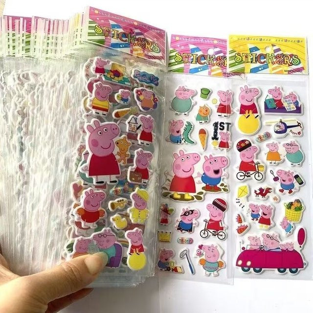 Hasbro Peppa Pig 3D-Blasenaufkleber in Multicolour für Kinder und Notizbücher - Bild 1