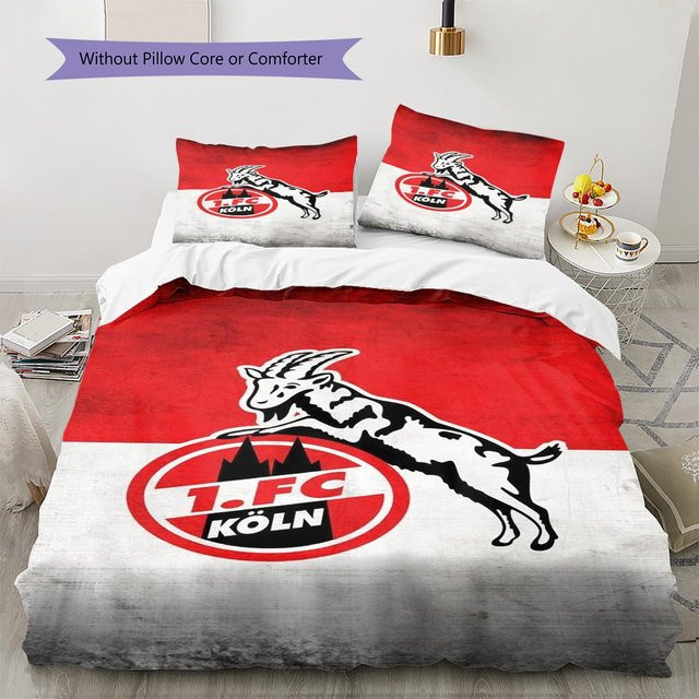 1. FC Köln Bettwäsche-Set in Weiß mit Bettbezug und 2 Kissenbezügen, B/H: 200 x 220 cm - Bild 1