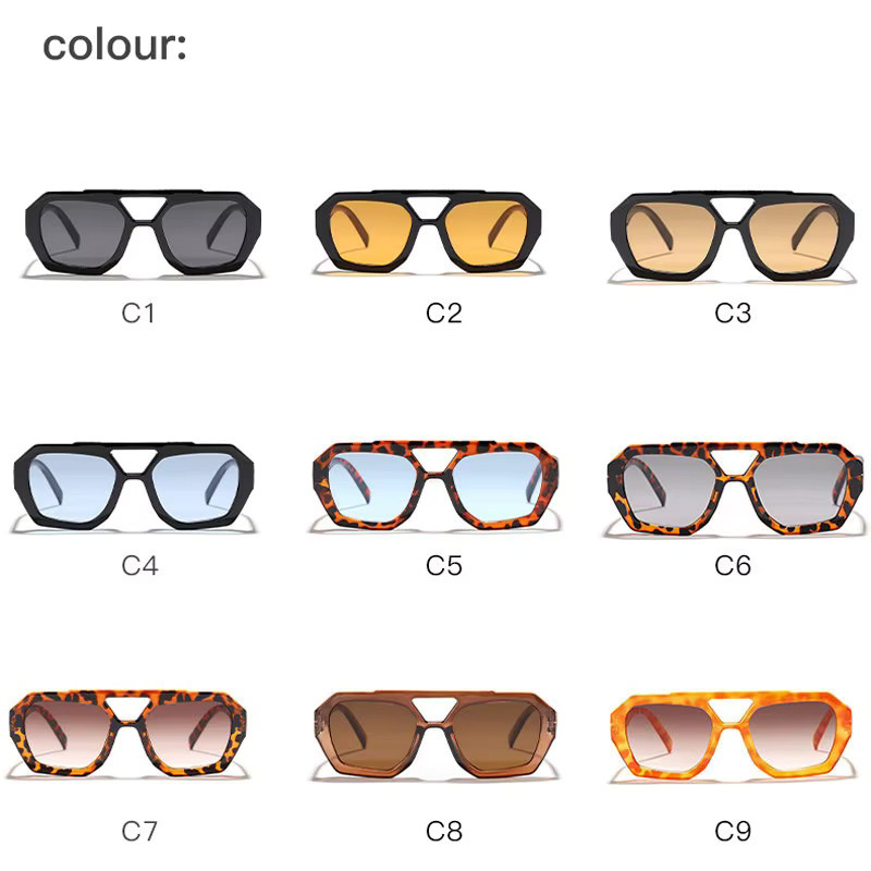Samjune Sonnenbrille Doppelbrücke, Vollrand, Square, Unisex - Bild 3