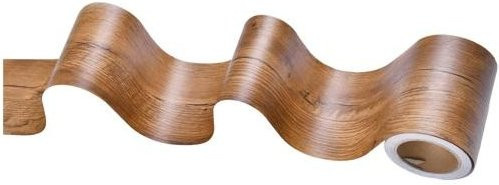 Selbstklebender Wandbordürenaufkleber in Holzmaserung aus wasserfestem PVC, Farbe: Braun, Breite: 10 cm, Länge: 10 m - Bild 1