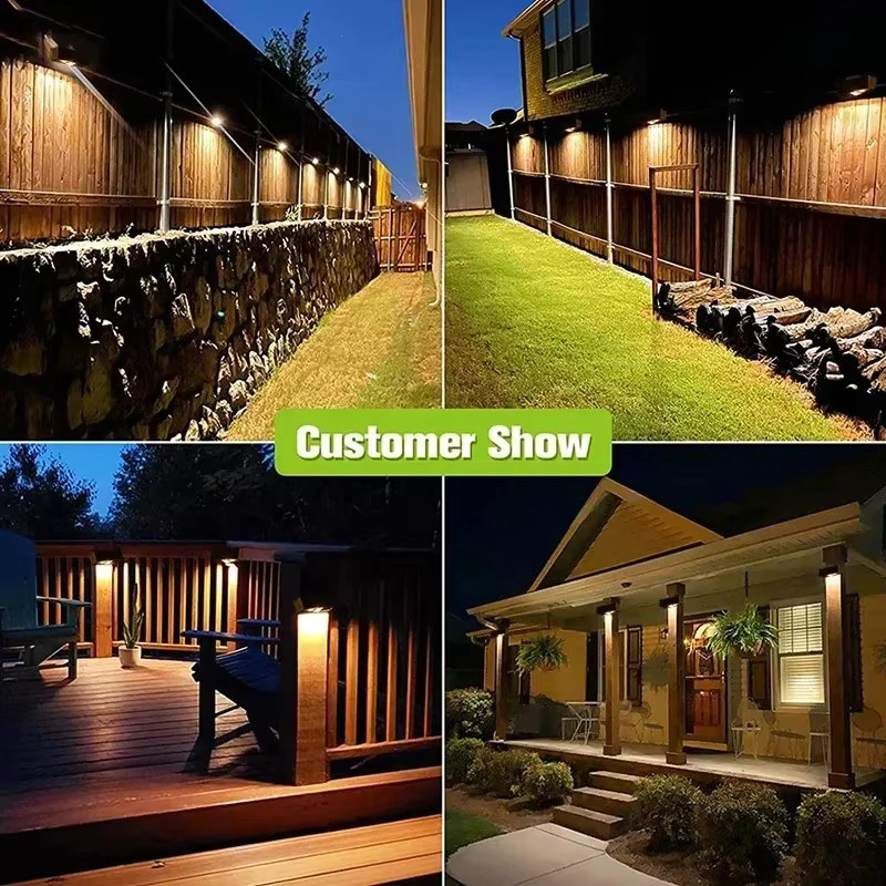 VENUSWING LED Solar Wandlampe Quadratisch Schwarz Wasserdicht für Garten und Außenbereich - Bild 6