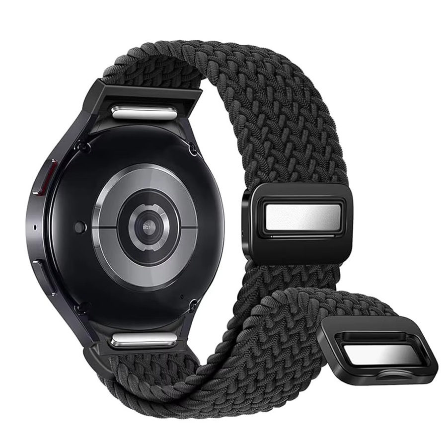 Uhrenarmband Textil/NATO, Magnetisch, geflochten, Schwarz, Samsung Galaxy Watch 7 6 4 Classic/5 Pro/FE - Bild 1