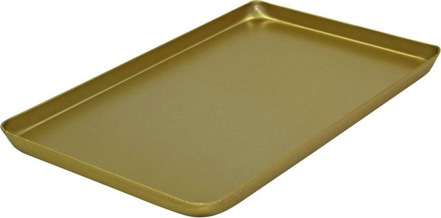 Schneider Ausstellblech aus Aluminium eloxiert in Gold, rechteckig, B: 25 cm, T: 40 cm, H: 2 cm - Bild 1