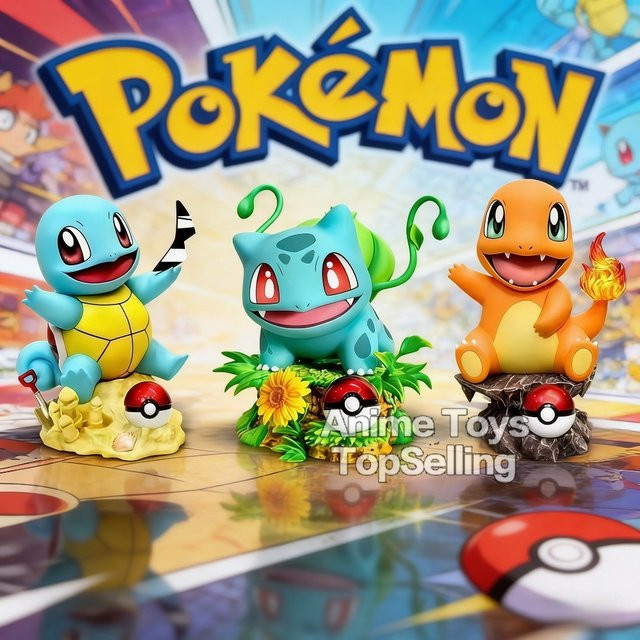 Bandai Pokémon Bulbasaur Squirtle Charmander, Actionfiguren, Kunststoff - Bild 1
