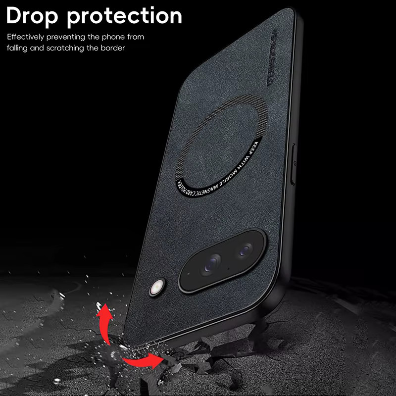 MagSafe Leder-Handyhülle für Google Pixel 7 7A 8 8A 9 9A 10 10A 11 Pro XL Magnetische kabellose Lade-Schutzhülle in Schwarz oder Braun - Bild 3
