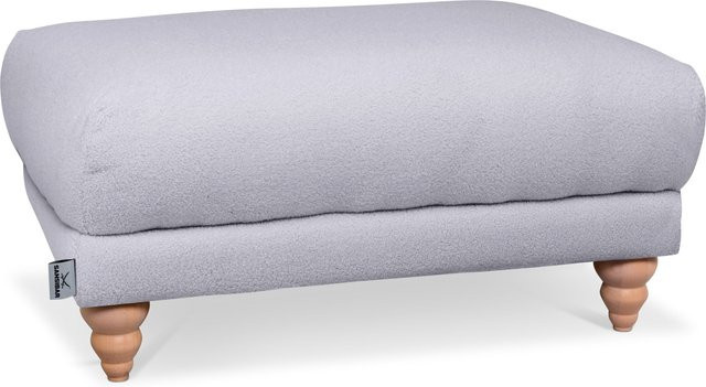 Hockerbank SANSIBAR LUND in Grau mit Eichenholz und Stoffbezug, B/T/H: 103 x 43 x 72 cm - Bild 1