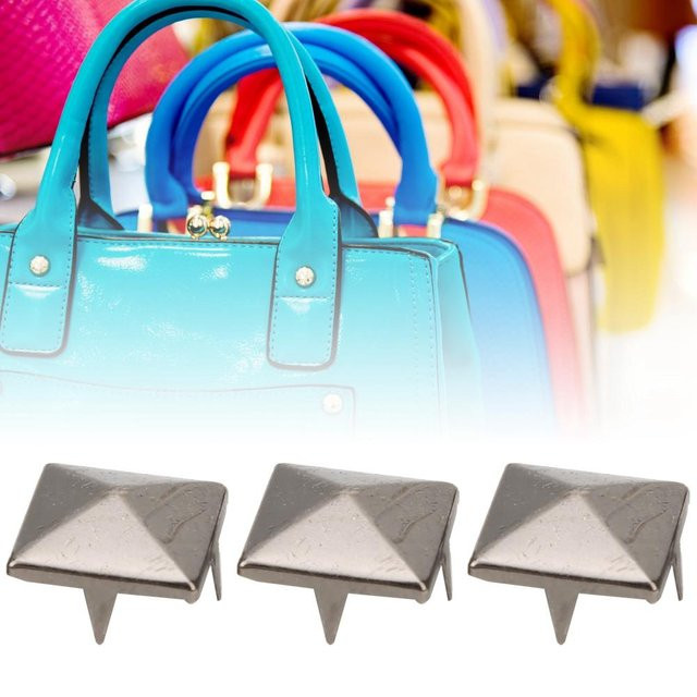 GoolRC 100 Stück Quadratische Pyramiden Punk Nieten aus Messing in Bronze, 15 mm - Bild 1