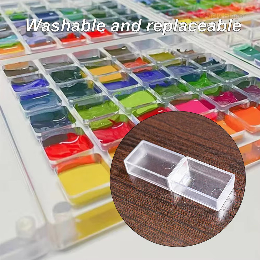 Leere Aquarell-Vollpfannen aus transparentem Kunststoff für DIY-Kunst und Malen, 3,2 ml pro Stück - Bild 4