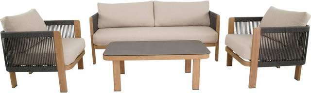 Lesli Lounge-Set Sora 4-teilig Beige mit Aluminiumgestell und wetterfesten Polstern - Bild 1