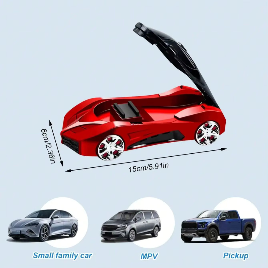 3-in-1 Armaturenbrett-Ornament im Racing-Stil mit Handyhalter, Autoduft und Parkschild für deinen Rennwagen - Bild 7